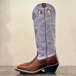 Twisted X Buckaroo Mocha Periwinkle Leather Cowboy Boots